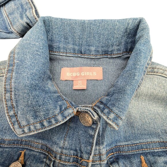 BCBG Girls Denim Jacket Button-Up Medium Wash Size XS 5-6 JJ3921 - Picture 6 of 7
